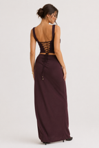 Vestido largo floral para mujer con abertura ideal para bodas - Lena