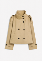 Cazadora trench mujer cuello alto cinturón - Solène