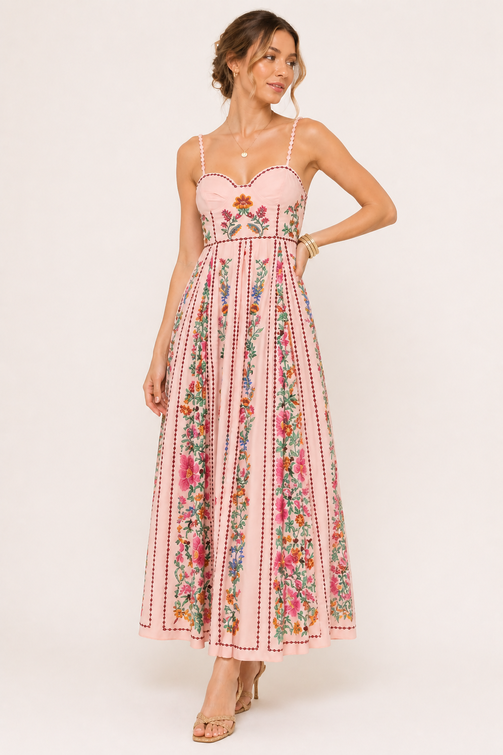 Vestido largo mujer tirantes estampado floral verano - Nadine