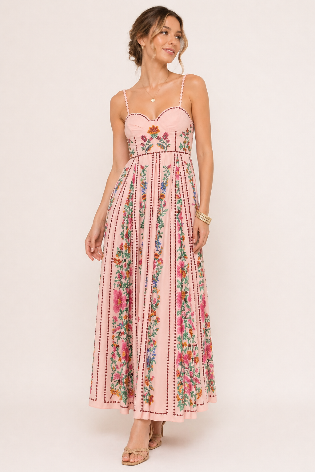 Vestido largo mujer tirantes estampado floral verano - Nadine