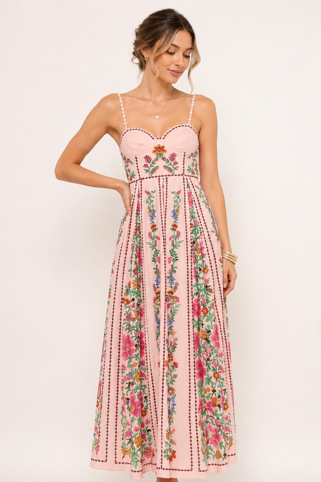 Vestido largo mujer tirantes estampado floral verano - Nadine