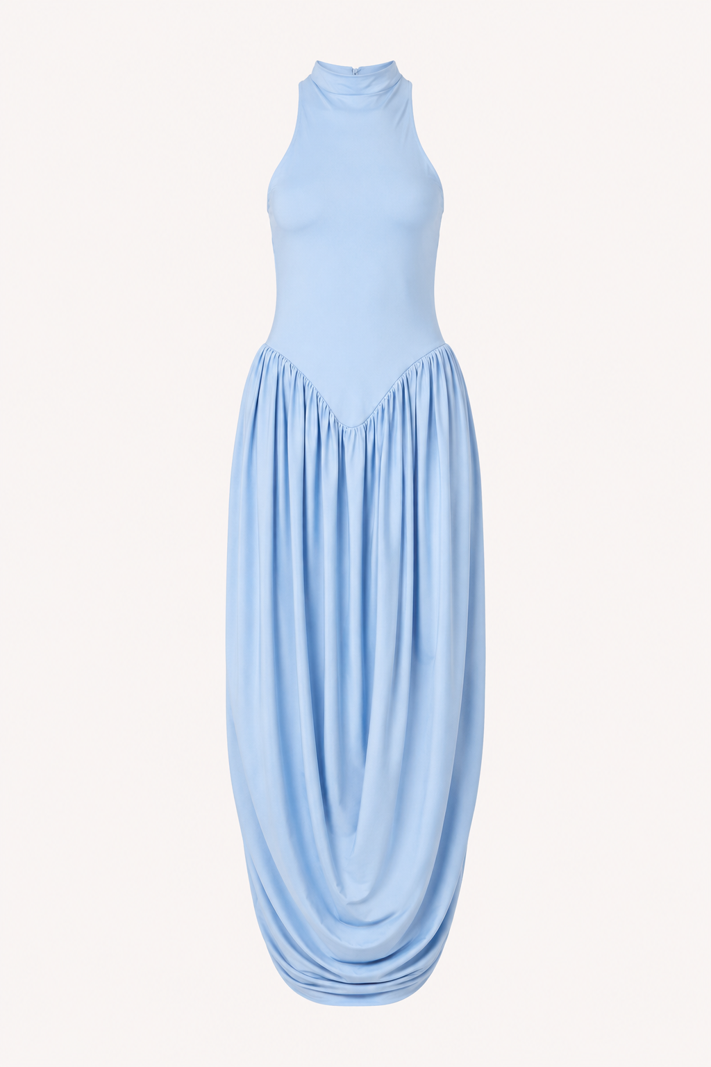 Vestido largo de verano para mujer con cuello halter y falda fluida - Liv