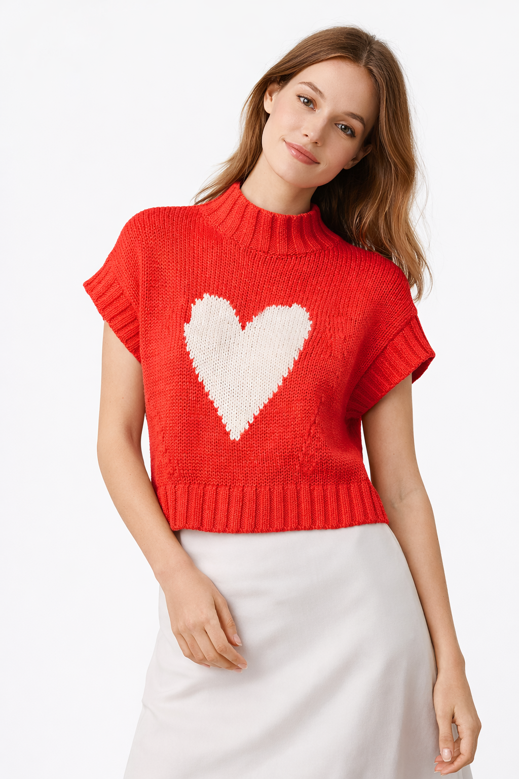 Jersey de punto para mujer corazón central - Bryndís