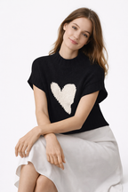Jersey de punto para mujer corazón central - Bryndís