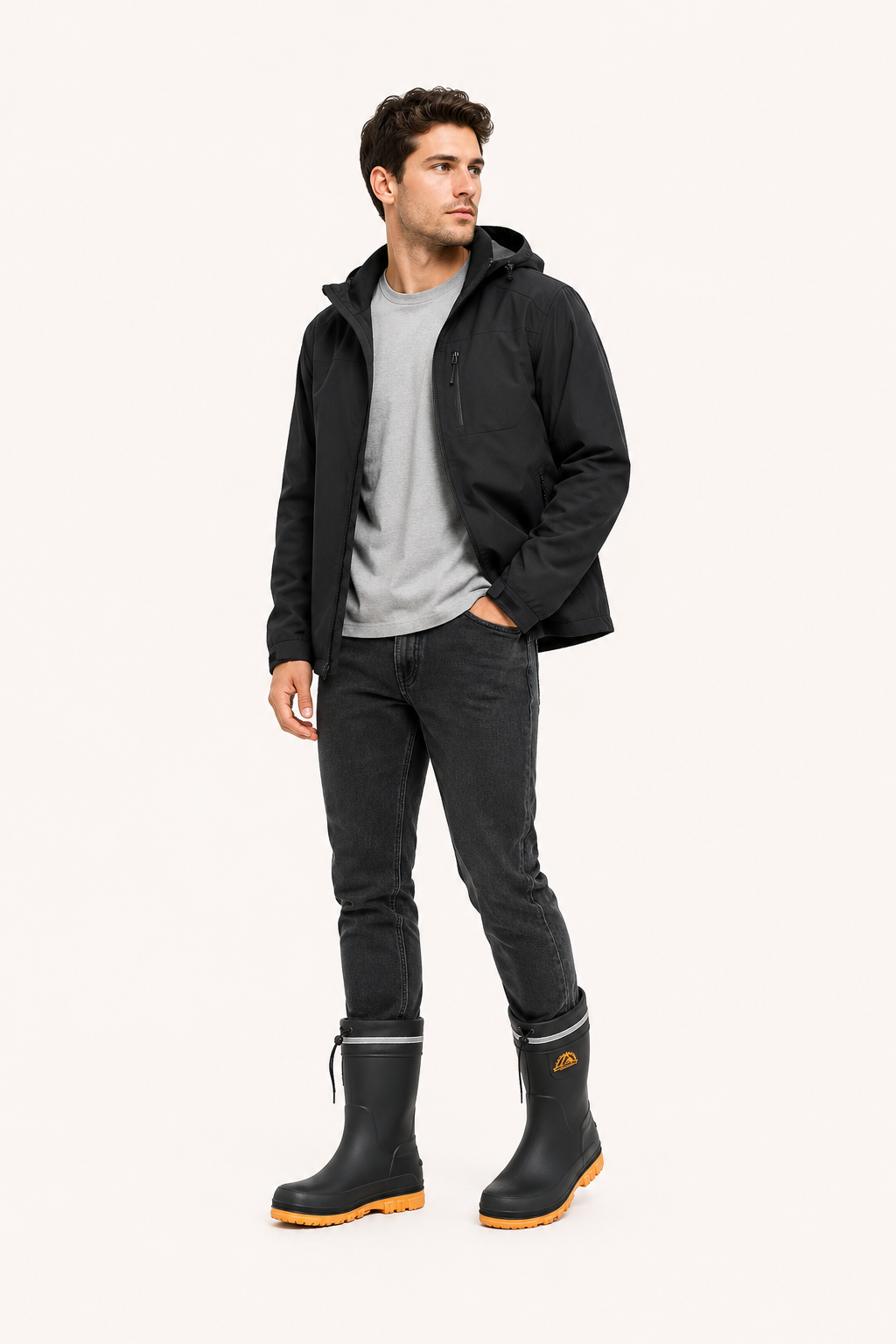 Botas de lluvia hombre media caña antideslizantes - Ryun