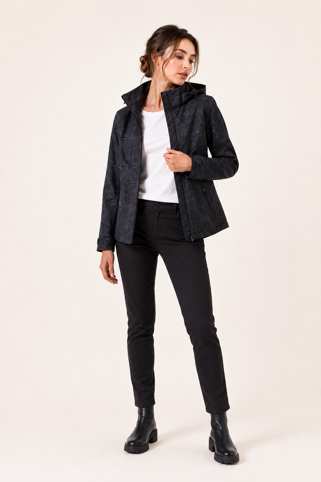Chaqueta ligera cortavientos unisex con capucha y cierre de cremallera - Fassher