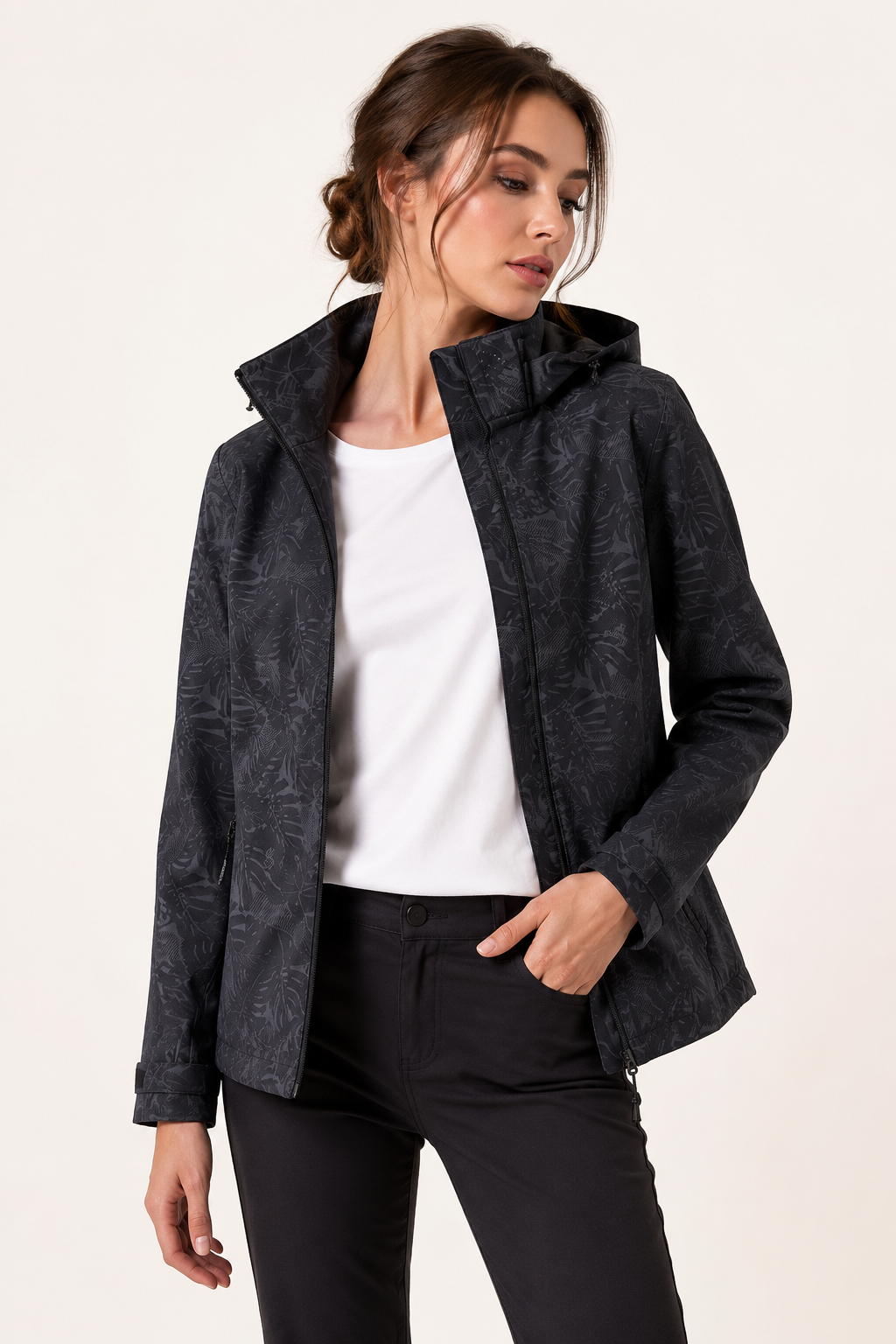 Chaqueta ligera cortavientos unisex con capucha y cierre de cremallera - Fassher