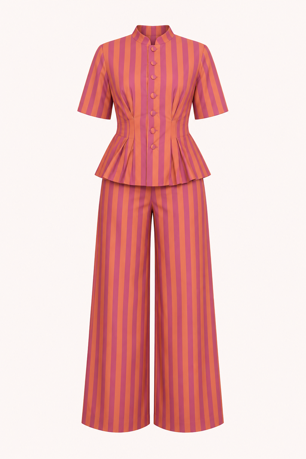 Conjunto elegante de blusa de manga corta y pantalón - Caussie