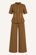 Conjunto elegante de blusa de manga corta y pantalón - Caussie