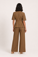 Conjunto elegante de blusa de manga corta y pantalón - Caussie