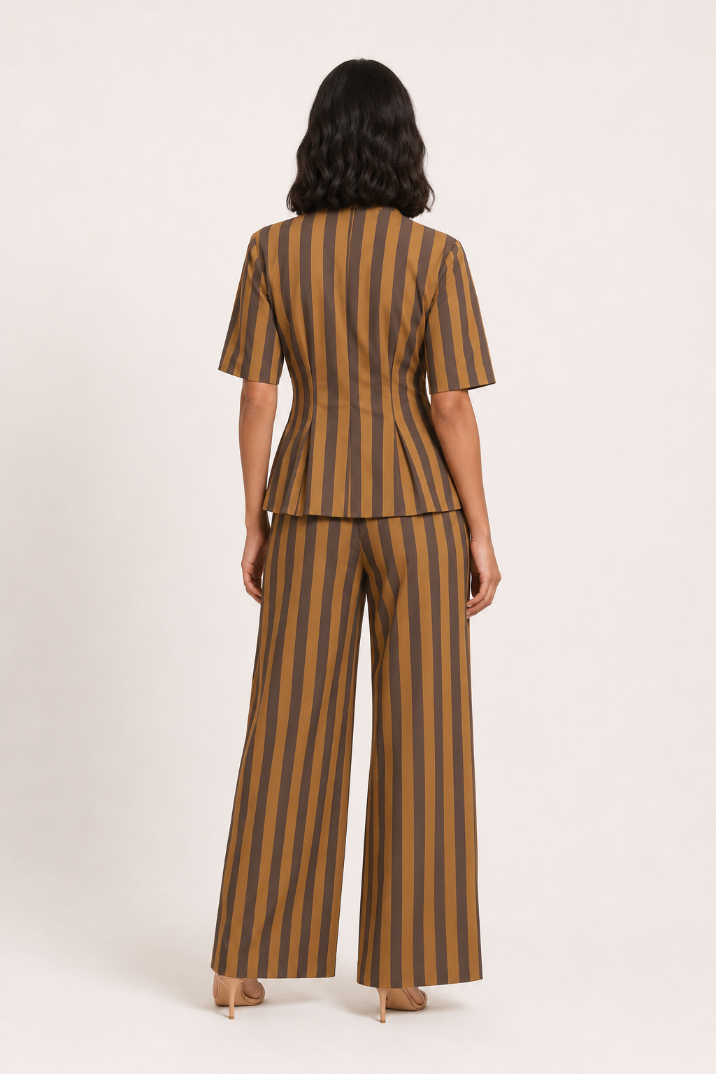 Conjunto elegante de blusa de manga corta y pantalón - Caussie