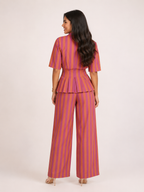 Conjunto elegante de blusa de manga corta y pantalón - Caussie