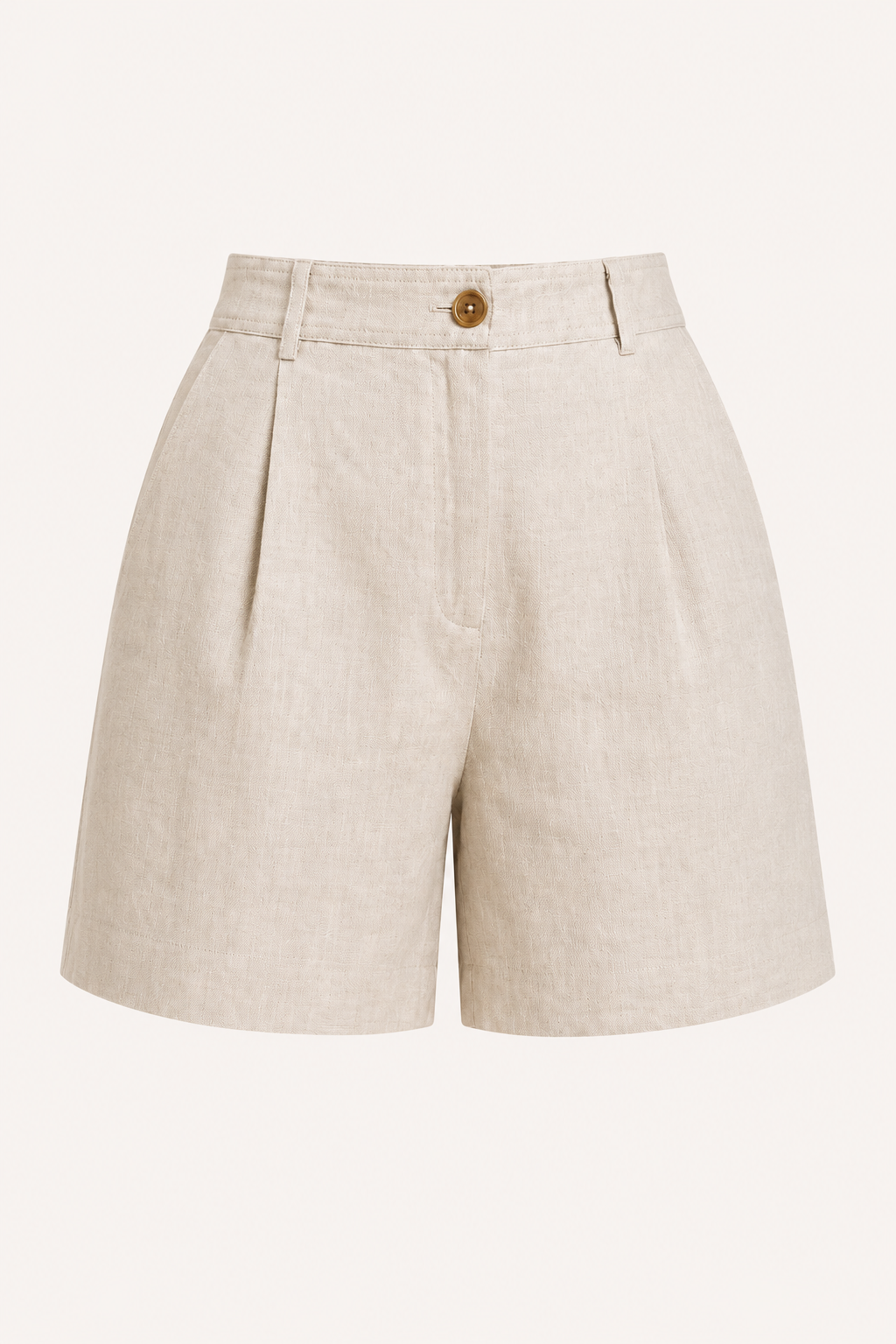 Short mujer lino algodón tiro alto con pinzas - Holly