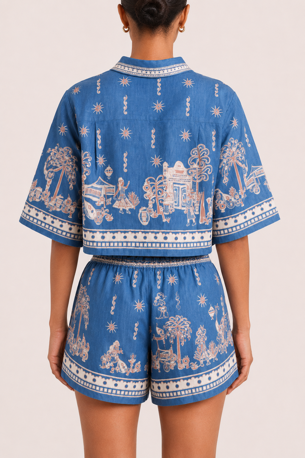 Conjunto mujer estampado boho blusa y shorts - Valeria