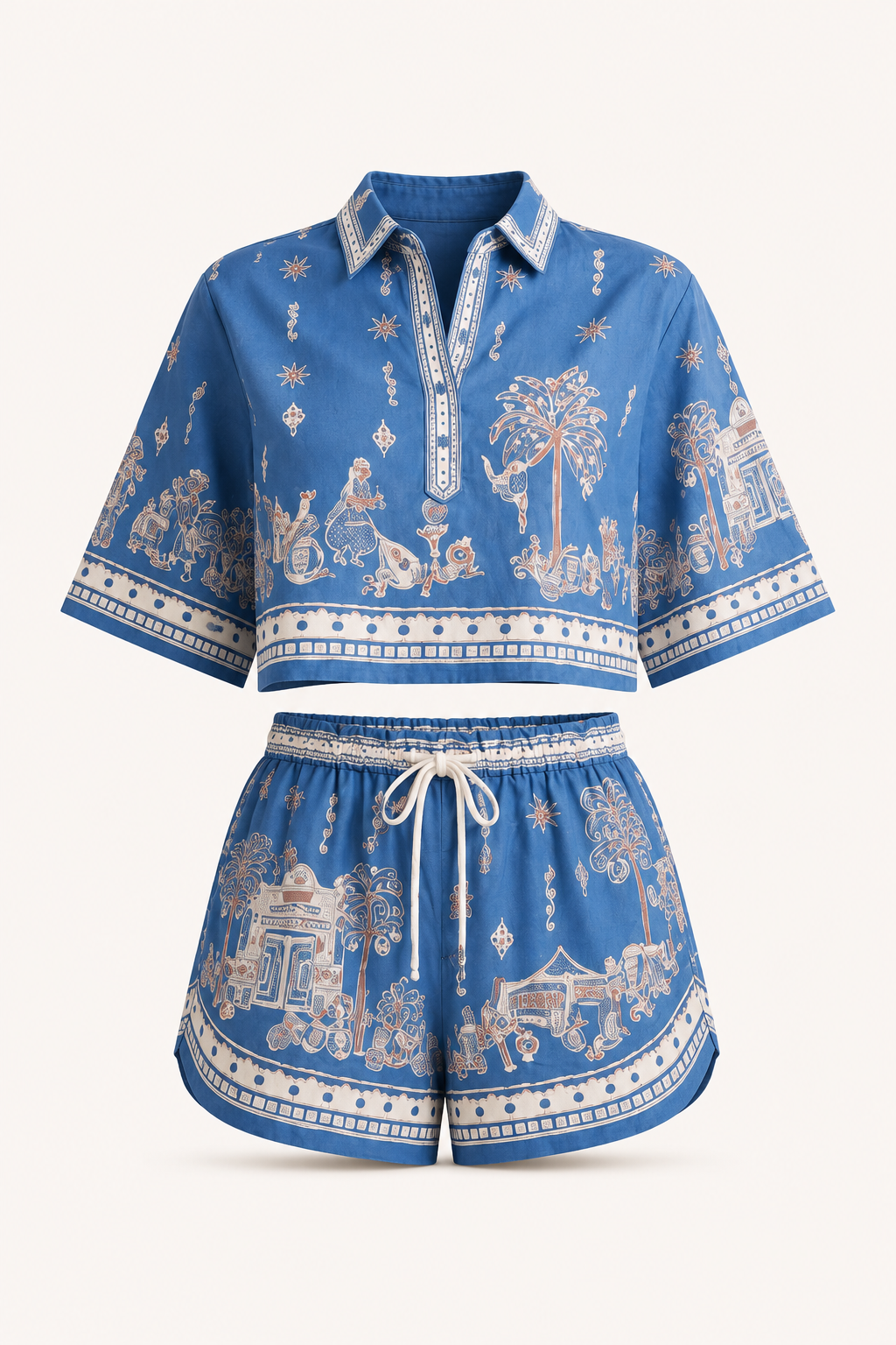 Conjunto mujer estampado boho blusa y shorts - Valeria