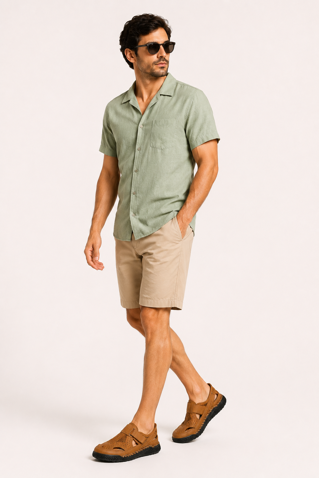 Sandalias cerradas hombre perforadas con velcro - Lorenz