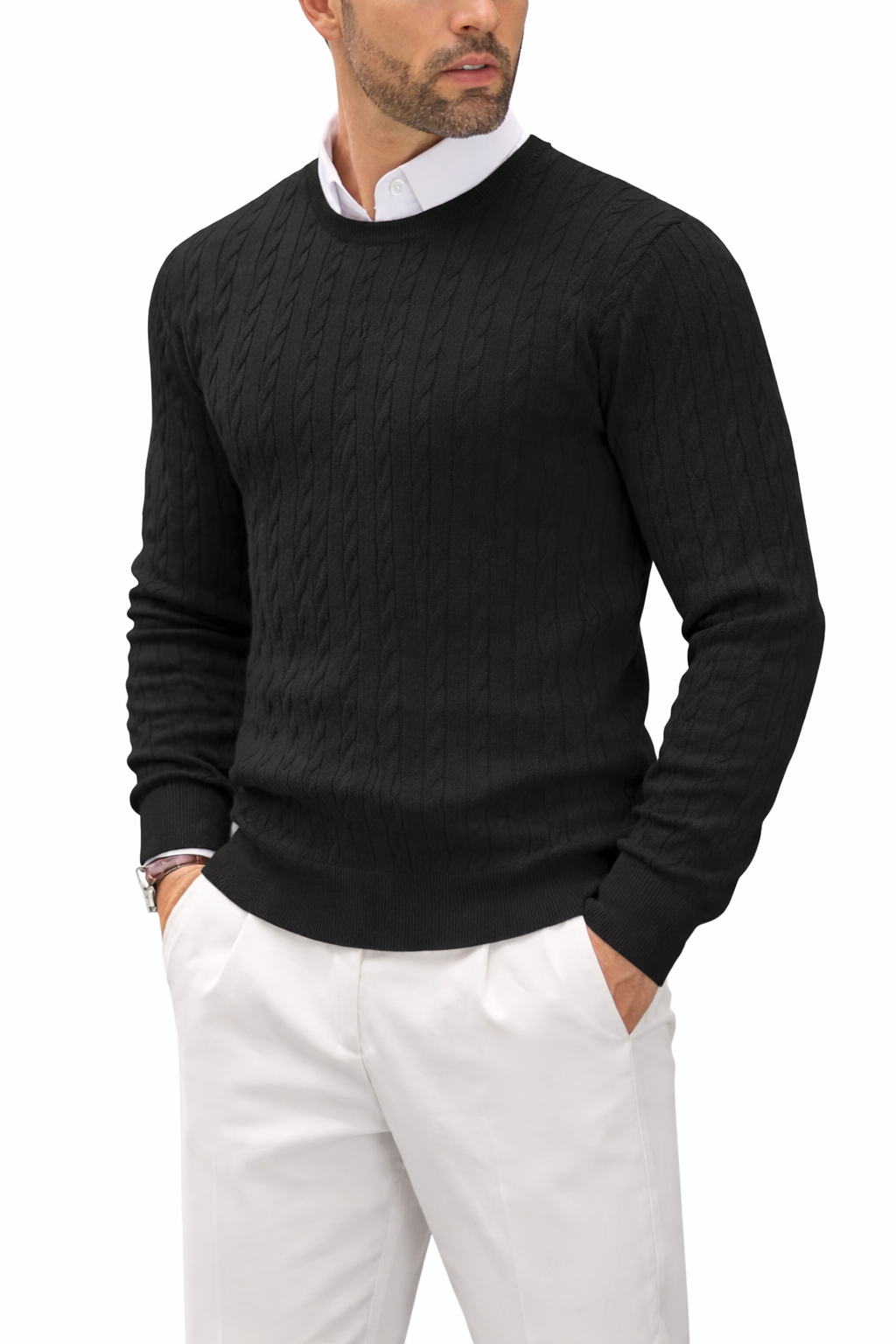Jersey para hombre de cuello redondo con textura en relieve - Hrodgar
