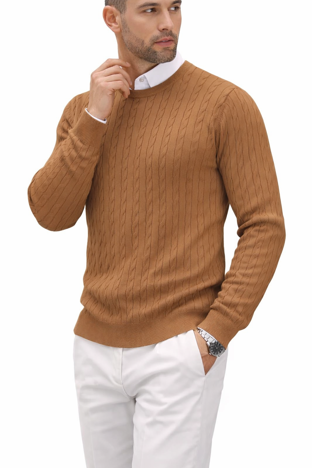 Jersey para hombre de cuello redondo con textura en relieve - Hrodgar