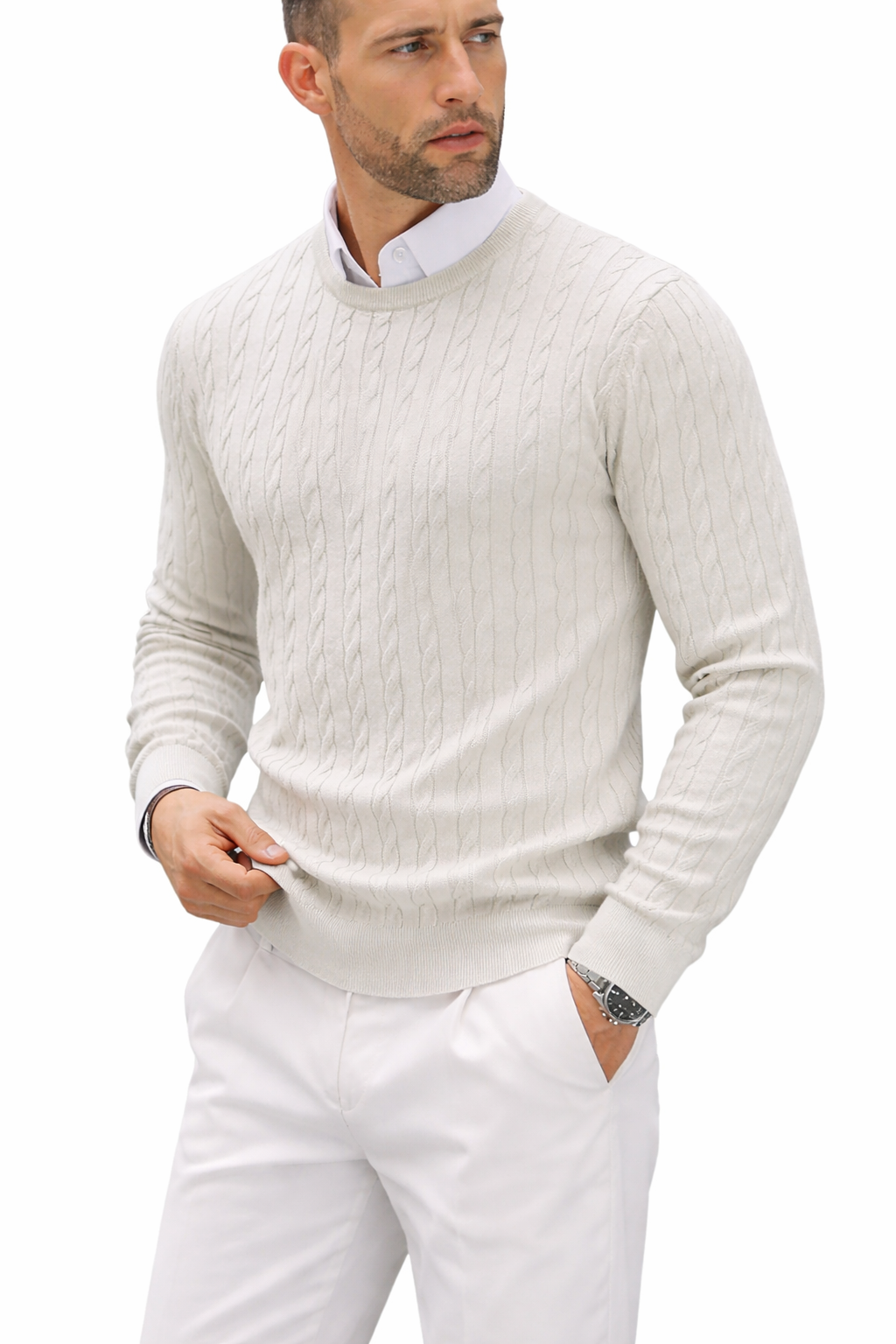Jersey para hombre de cuello redondo con textura en relieve - Hrodgar