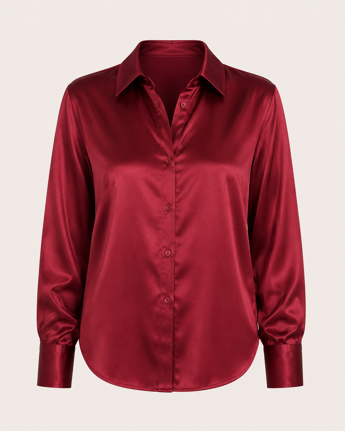 Blusa mujer satinada manga larga con botonadura frontal - Hannelore