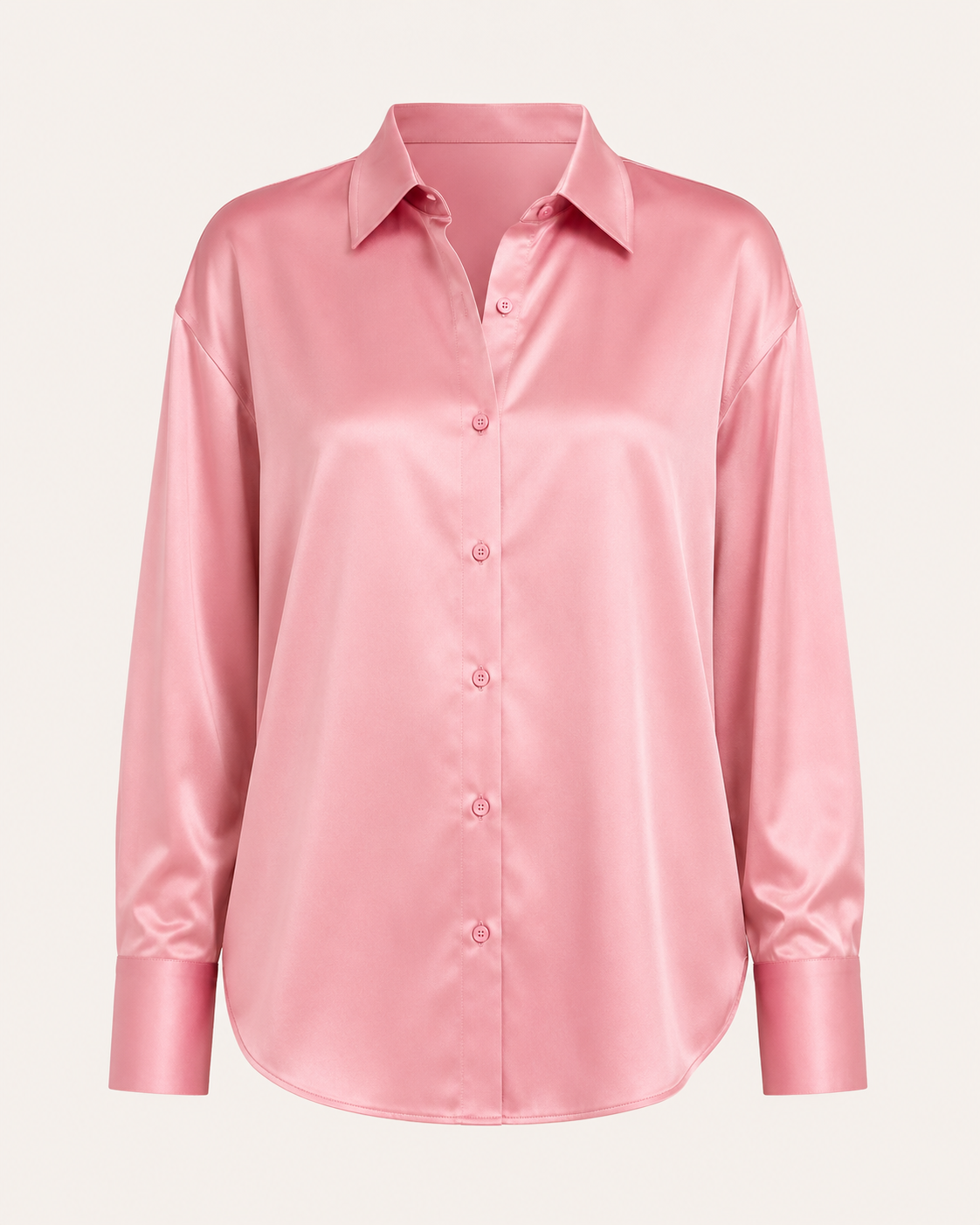 Blusa mujer satinada manga larga con botonadura frontal - Hannelore