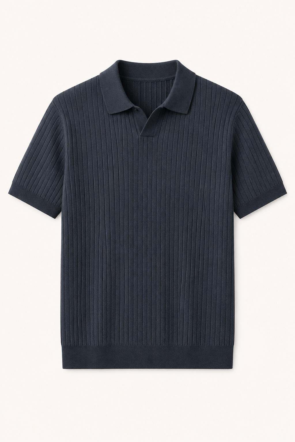 Polo de punto hombre manga corta con cuello abierto y canalé - Albert