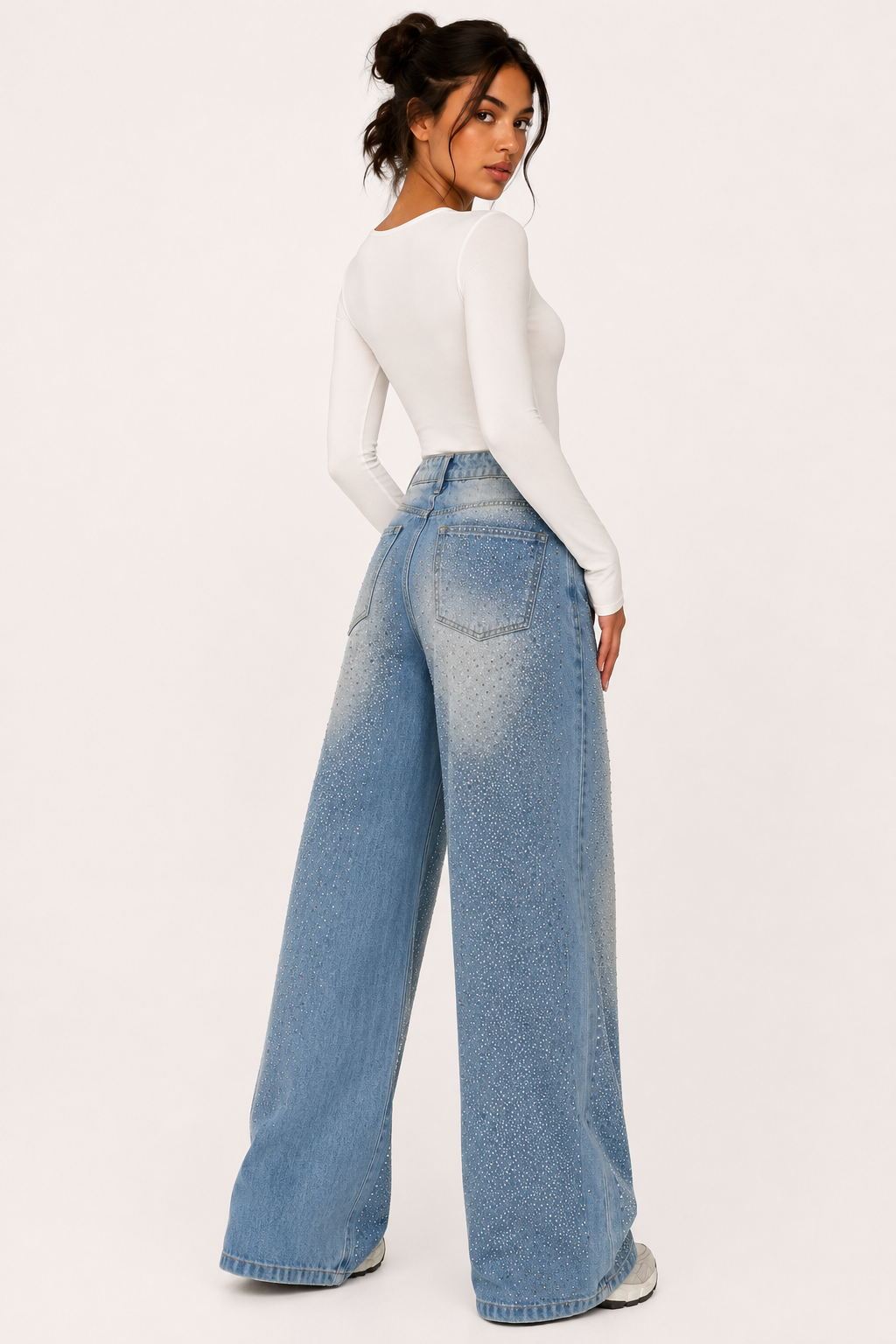 Vaqueros mujer pierna ancha pedrería - Wellen