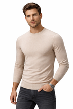 Pullover de punto para hombre de manga larga y cuello redondo - Odrin