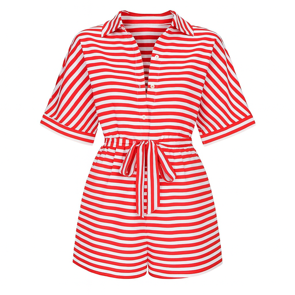 Mono corto camisero rayas horizontales - Brisa