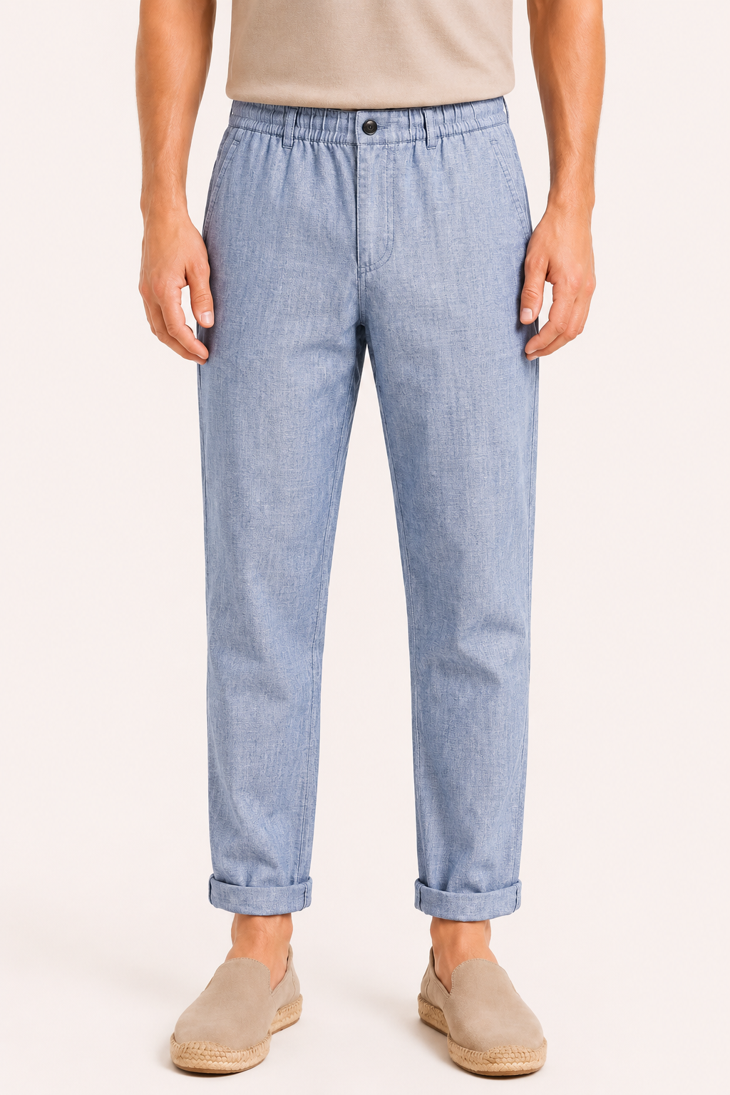 Pantalón hombre lino ligero ajuste cómodo - Matteo