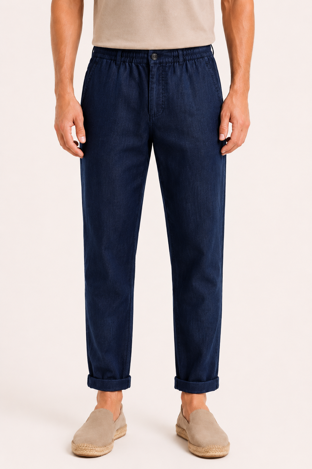 Pantalón hombre lino ligero ajuste cómodo - Matteo