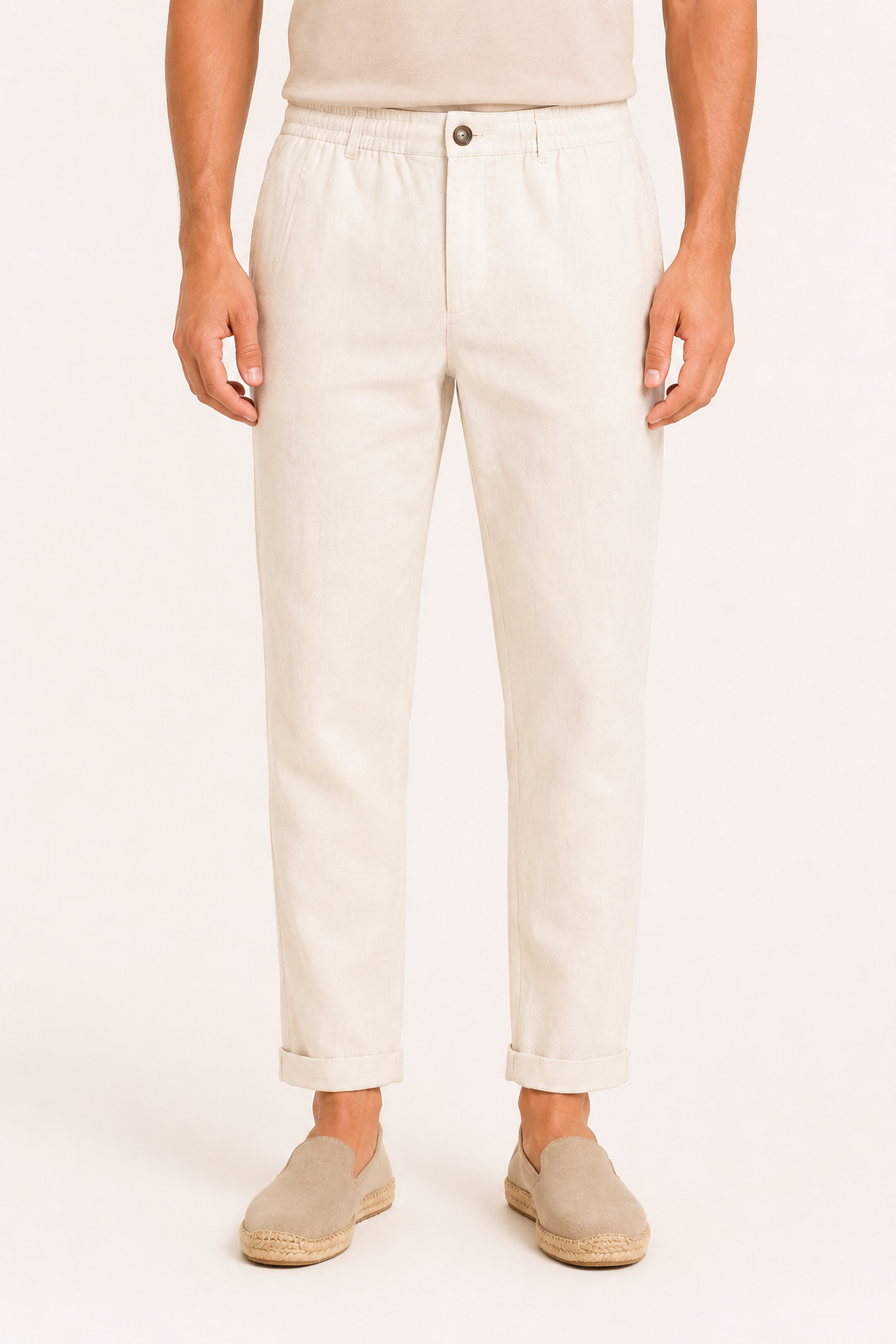 Pantalón hombre lino ligero ajuste cómodo - Matteo