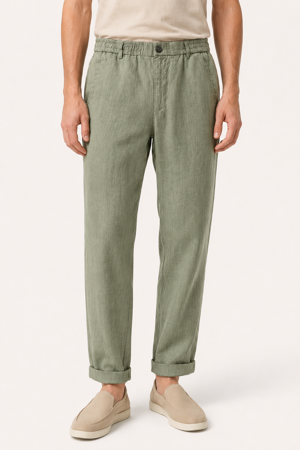 Pantalón hombre lino ligero ajuste cómodo - Matteo