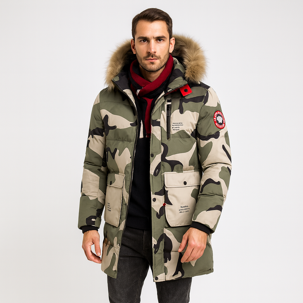 Parka acolchada para hombre con estampado de camouflaje - Leonard