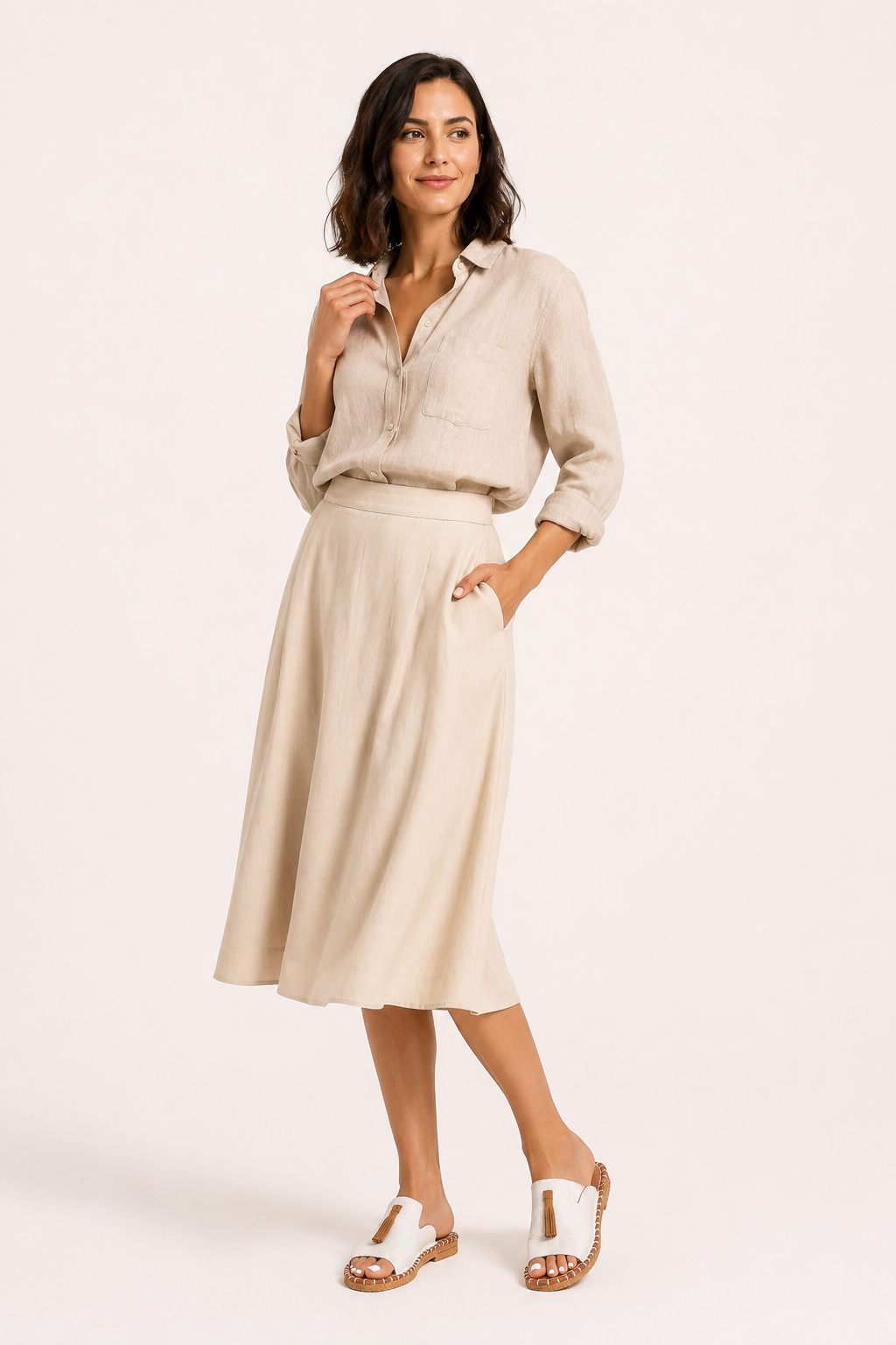 Sandalias planas mujer estampadas con borlas - Meike