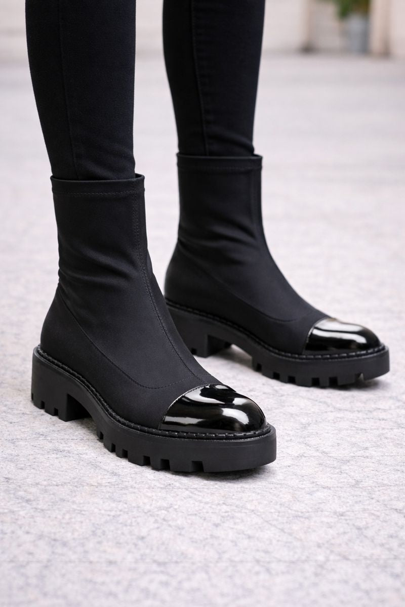 Botas plataforma de caña elástica para mujer con suela robusta - Zyrvek