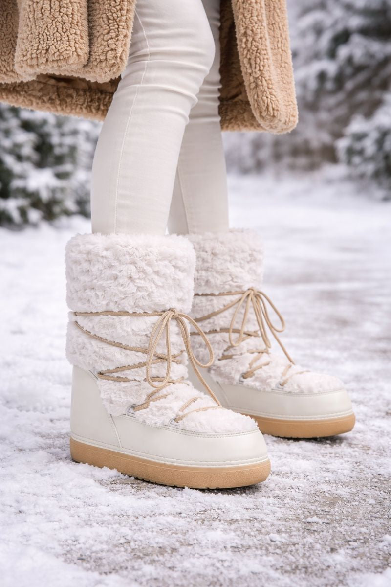 Botas de nieve para mujer con interior afelpado y caña media - Zanarkand