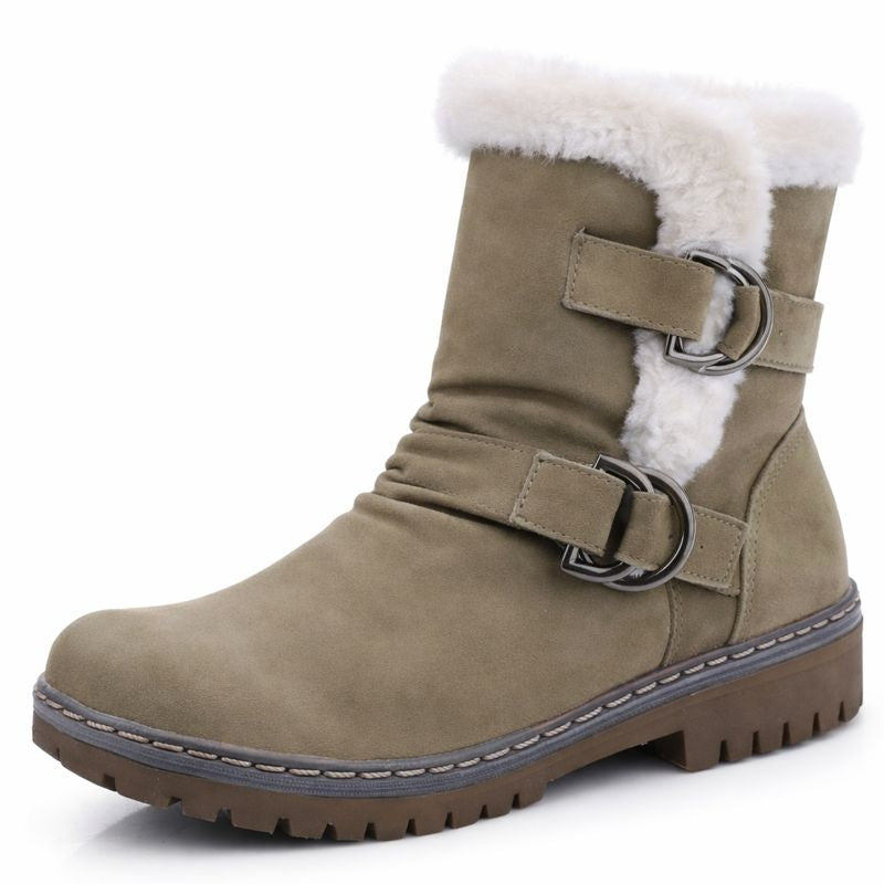 Botas de nieve para mujer con hebillas de caña corta - Zynara