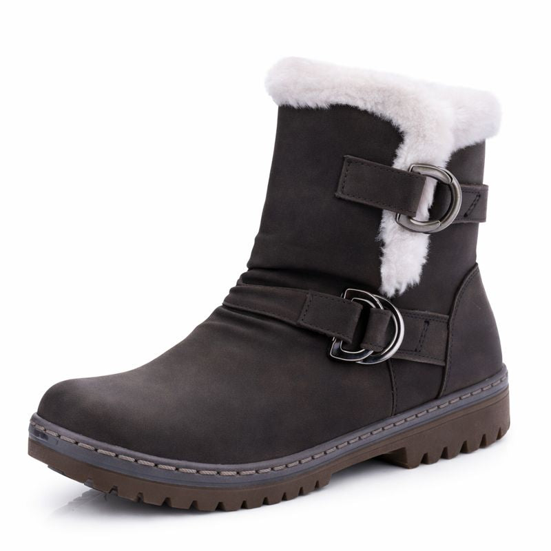 Botas de nieve para mujer con hebillas de caña corta - Zynara
