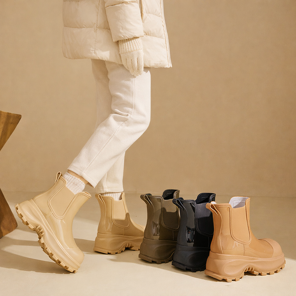Botas de lluvia para mujer de suela gruesa y impermeables - Karilyn