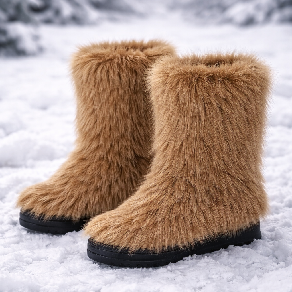 Botas de invierno para mujer con exterior afelpado y cuña confortable - Kavira