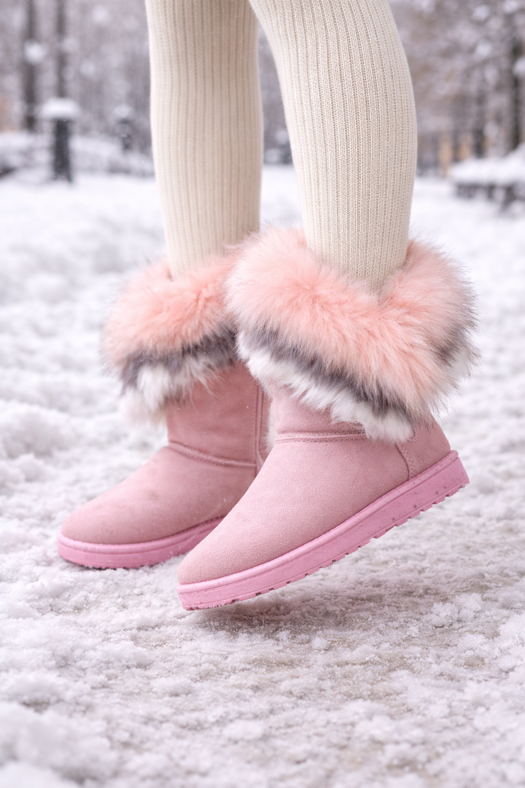 Botas fashion de nieve para mujer con acabado afelpado - Yina