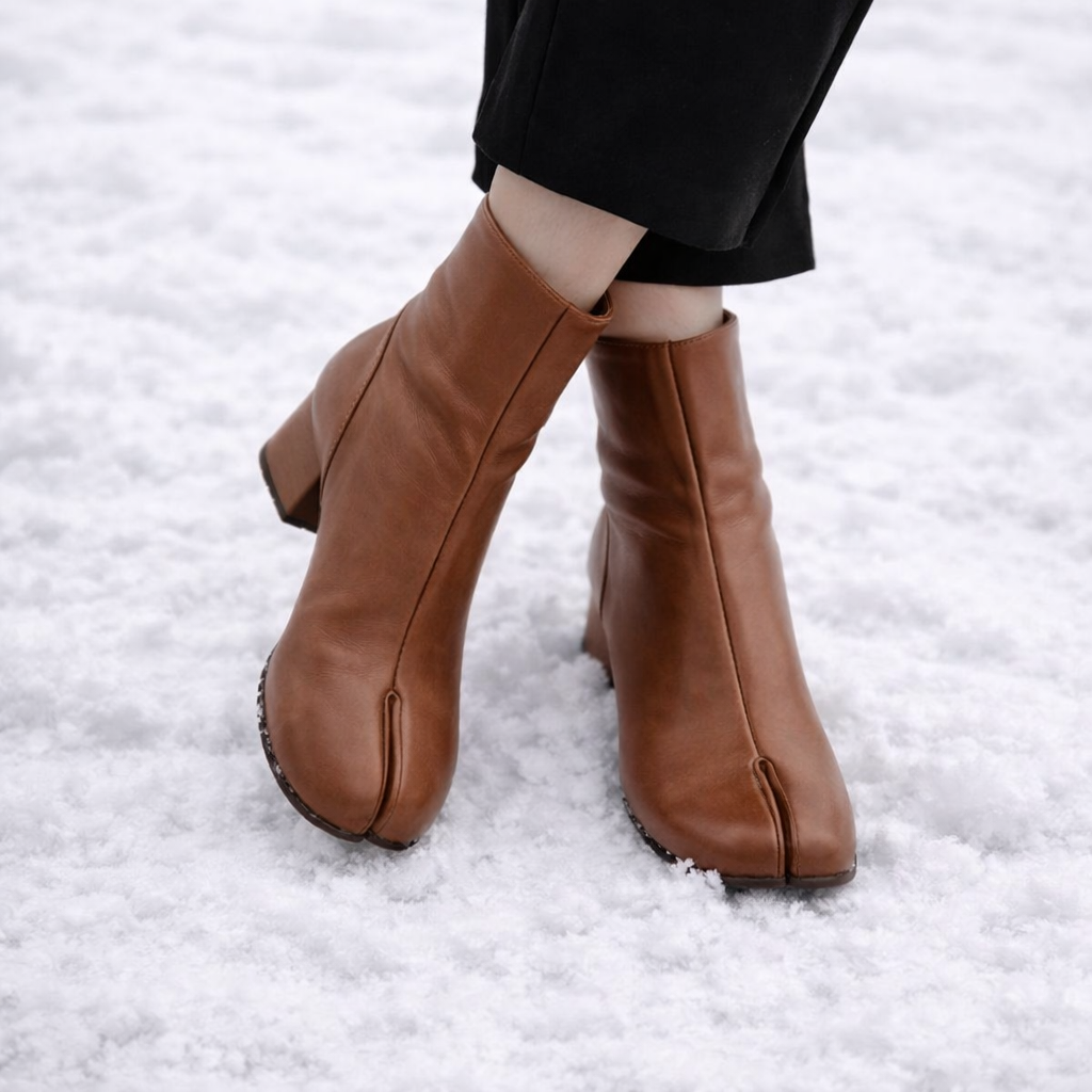 Botas de tobillo para mujer con puntera dividida y tacón - Yalneth