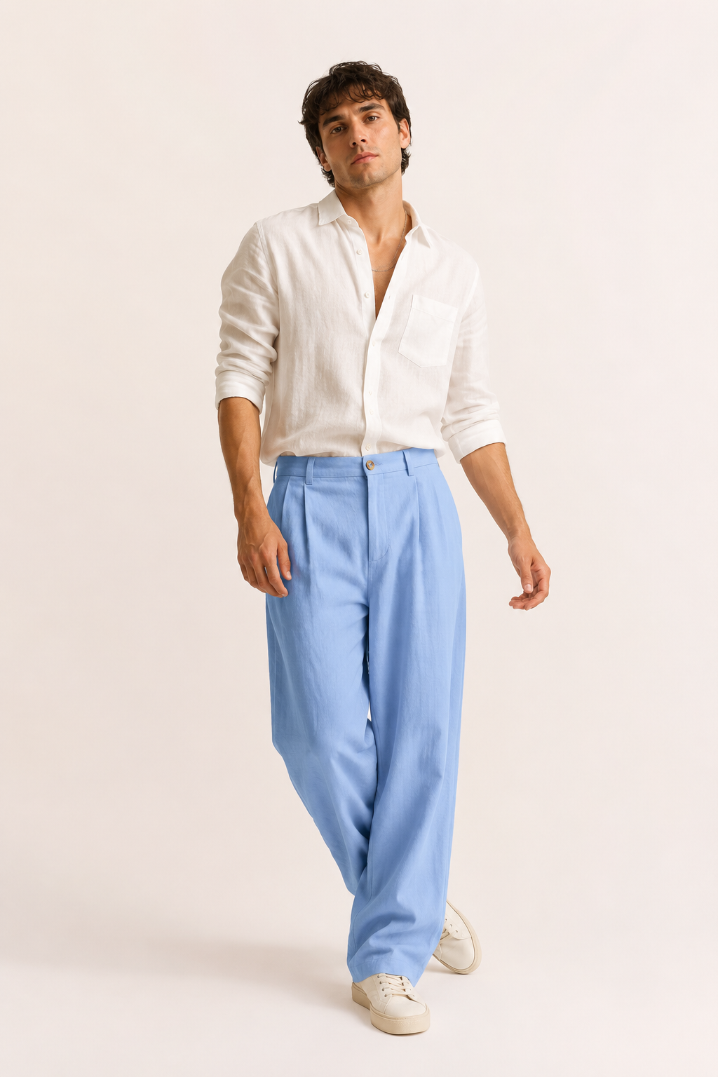 Pantalón de traje hombre de corte amplio y pierna recta - Benedikt