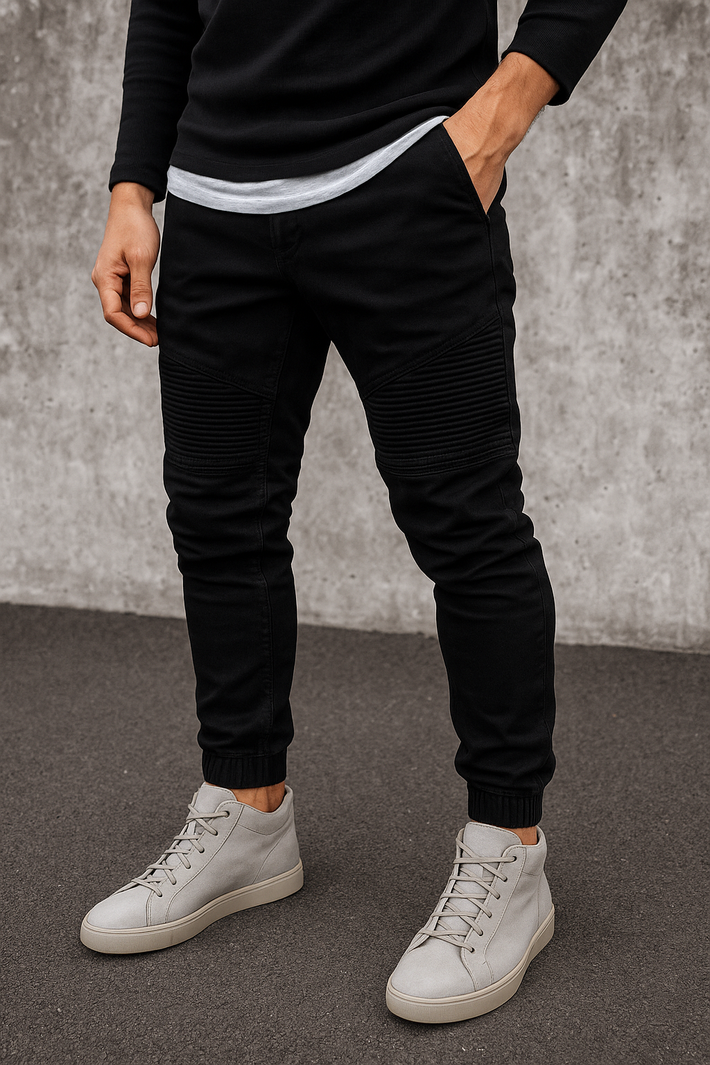 Pantalones para hombre de corte ajustado estilo motero - Vareon