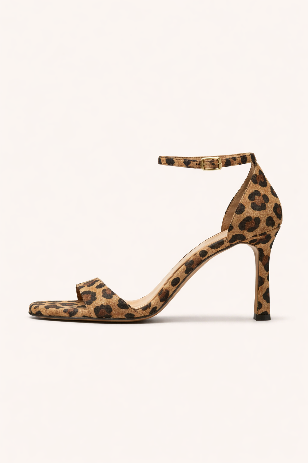 Sandalias tacon alto tiras estampado leopardo - Virelle