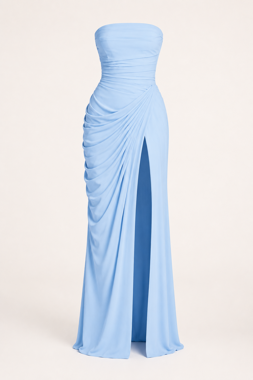 Vestido largo mujer evento elegante corte ajustado abertura lateral - Ottilie