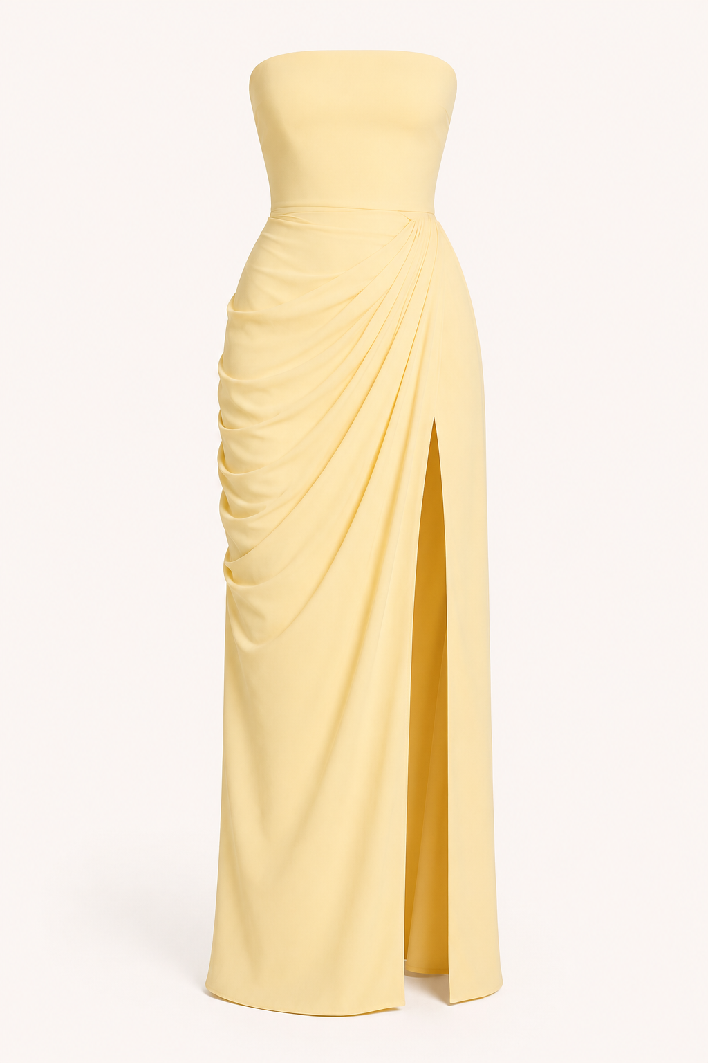 Vestido largo mujer evento elegante corte ajustado abertura lateral - Ottilie