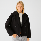 Chaqueta corta de lana con doble botonadura para mujer - Heidi