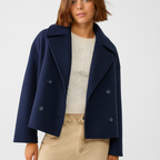 Chaqueta corta de lana con doble botonadura para mujer - Heidi